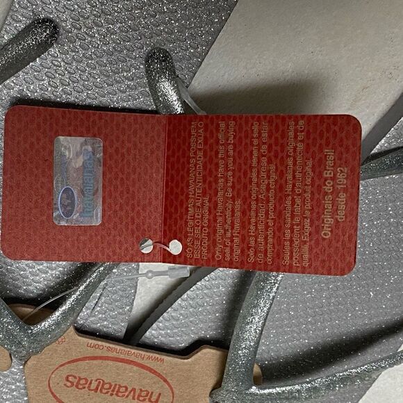 Havaianas Slim Ice Grey Glitter Flip Flop New - Picture 6 of 6